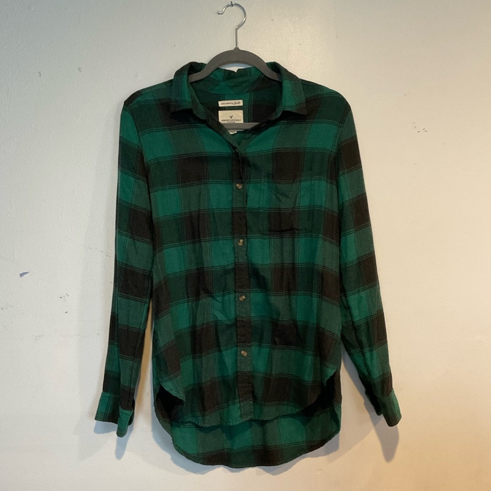 Super soft green button up